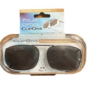 Solar Shield Polarized Clip On 54 Rec 1 Gray Clipon Metal Frame Sunglasses New